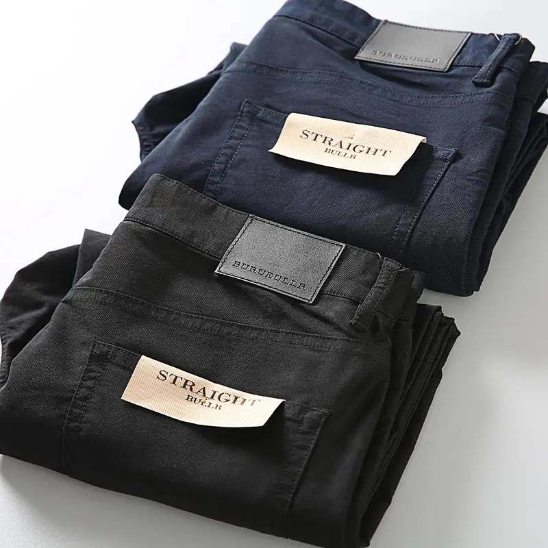 Spring and Summer Thin Section Breathable Comfortable Twill Cotton Men's Slim Business Straight Casual Trousers Trousers