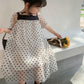 Girls Dresses Mesh Elegant Polka Dot Princess Dress Kids Fairy Puffy Full Sleeve Birthday Party Vestidos Children Clothes