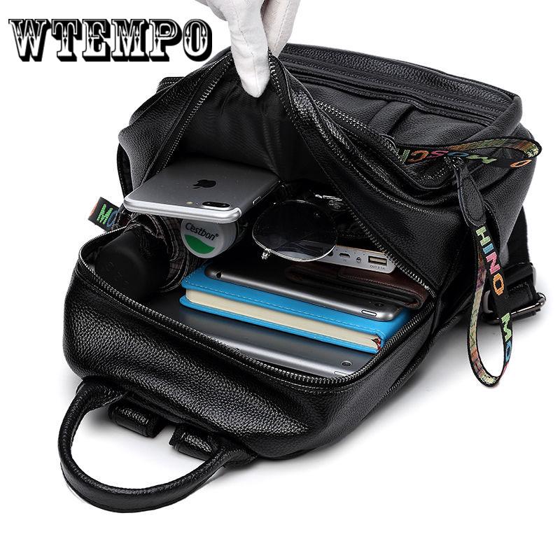 PU Leather Women's Backpacks Bag For Teenager Girls Fashion Solid Backpack Female Rucksacks