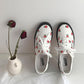 Little Flowers Graffiti White Shoes Female Students Korean Version of All-match Canvas Shoes Harajuku White Sneakers