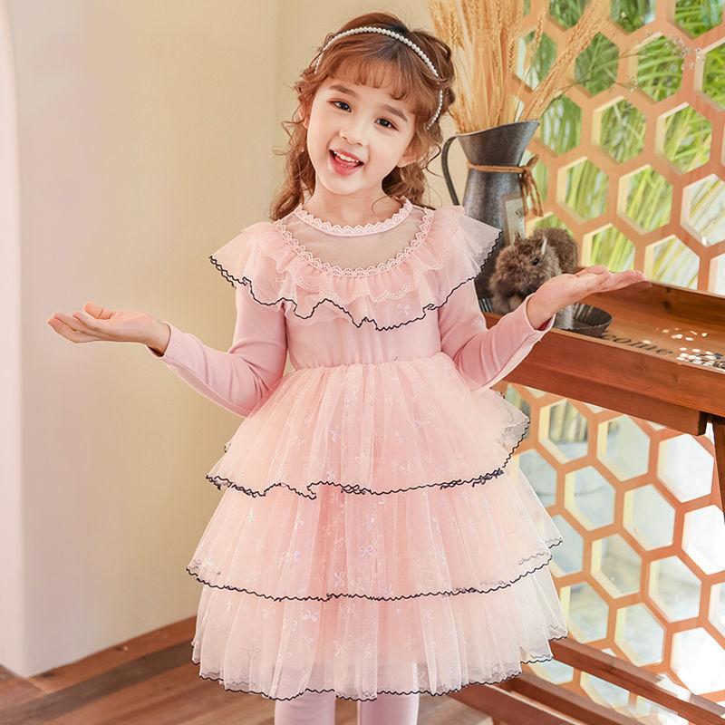 Girls Dress Western Style Cake Dress Net Gauze Dress Children Skirt Little Girl Princess Dress