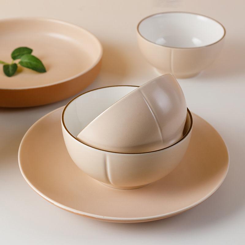 Nordic Ceramic Dishes Set Creative Children's Tableware Household Thickened Dishes Combination Dormitory Cute Girl Heart