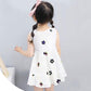 Girls Dress Summer Simple Print Children's Skirt Little Girl Princess Dress Round Neck Sleeveless A-line Skirt Thin Dress
