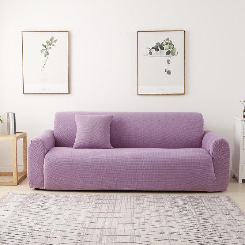 Monochrome Sofa Cover Corn velvet Anti-Slip Slipcover Solid simple Stretch Tight Couch Cover