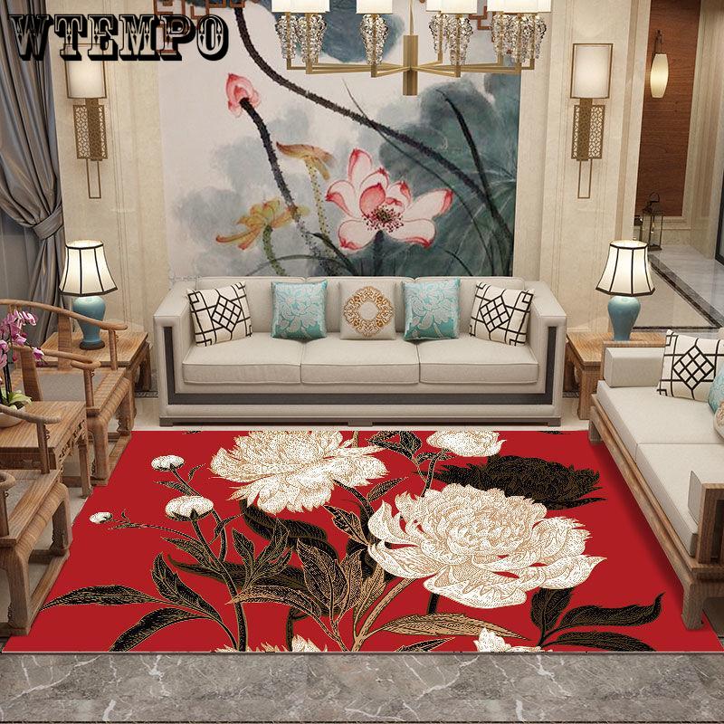 3D Peacock Carpet for Living Room Flower Printed Sofa Large Carpets Bedroom Floor Mats Area Rugs