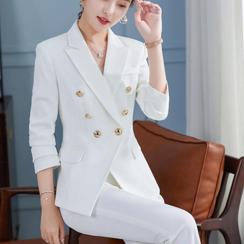 Spring and Autumn Suit Two-piece Suit Temperament Business Wear Fashion Casual Work Wear Formal Jacket Women