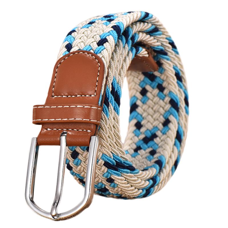 Men and Women Elastic Casual Student Belt Fashion Wild Woven Canvas Buckle Stretch
