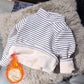 Girls Middle-collar Bottoming Shirt Plus Velvet Padded Long-sleeved Children's Warm Top Half High Collar