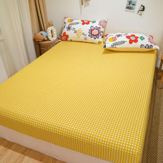 Three-piece Set Cotton Thick Printed Bedspread Mattress Protector Bedding