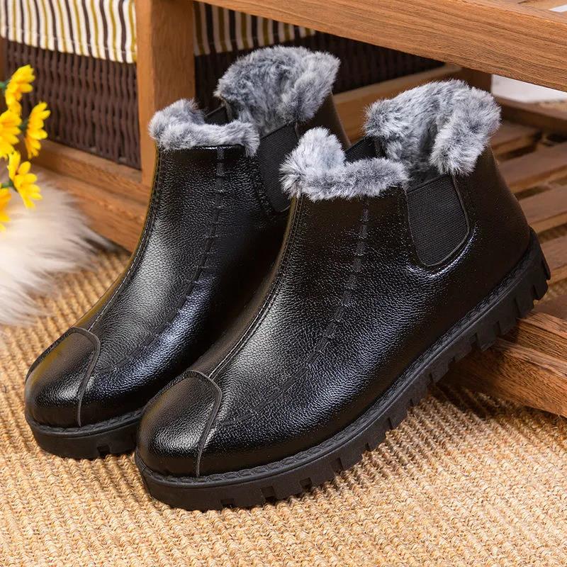 Women's Winter Cotton Shoes  Fleece Warm Cloth Shoes Thickened Non-slip High-top Cotton Boots