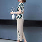 Women's Temperament Casual Suit Printed Chiffon Top Short Sleeve + Loose Wide Leg Pants Fabric Comfortable Lightweight