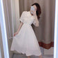 Thin Long Skirt Japanese Style Fresh College Style Sweet Girl Waist Thin White Dress Fabric Thin Breathable Sweet and Cute White Dress