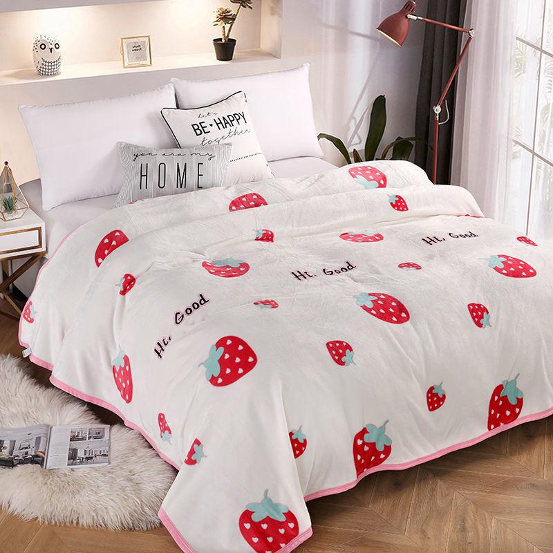 Winter Thick Coral Fleece Blanket Sheet Single Nap Blanket Plus Velvet Mattress Flannel Blanket Double-sided Plus Velvet Warm and Breathable Sheet
