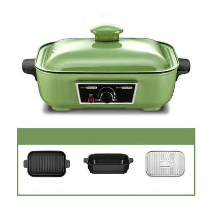 British Multi-function Cooking Pot Barbecue Meat Boiler Household Electric Pot for Frying and Cooking Fried Egg Barbecue Plate