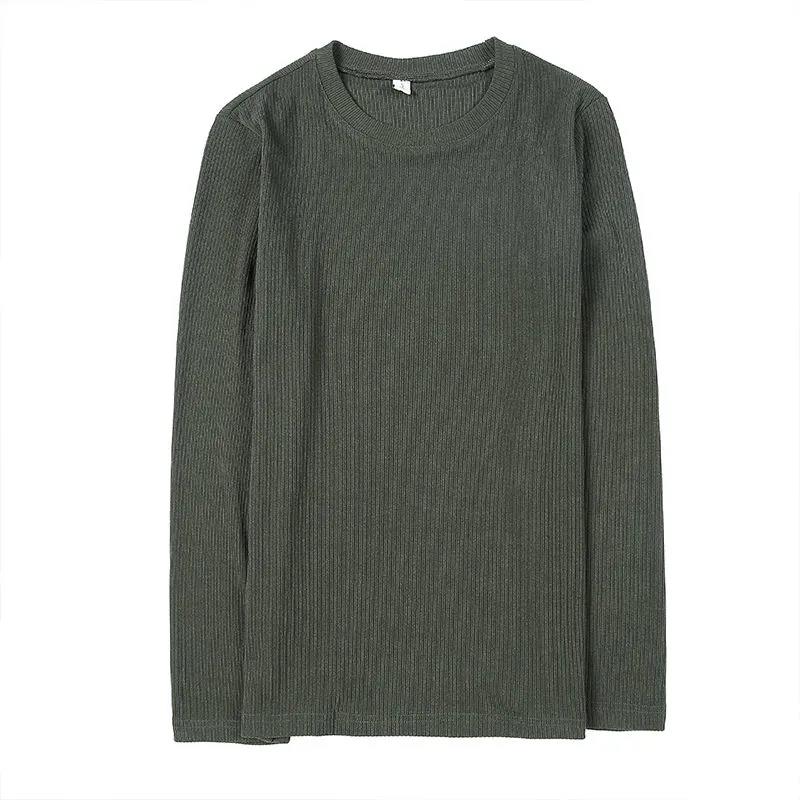 Men's Self-cultivation Winter Warmth Thick Solid Color Round Neck Is Thin and Versatile Men's Long-sleeved Bottoming Shirt
