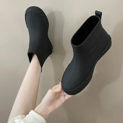 Rain Boots Women's Non-slip Low-top Water Shoes Water Boots Short Rain Boots Car Wash Shopping Kitchen Shoes Soft Bottom Mother Shoes