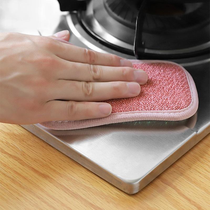 8pcs Reusable Double Sided Scouring Pad Cleaning Tools Magic Sponges Cloth