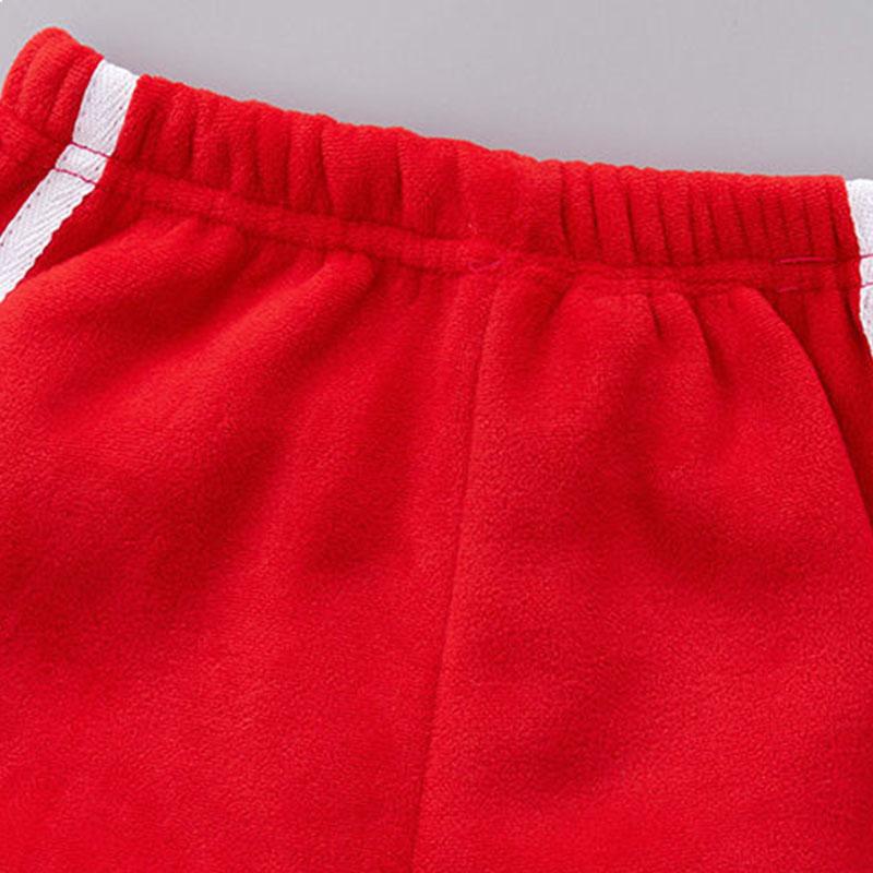 Double-faced Fleece Girls Two-piece Long-sleeved Plus Fleece Sweater Pants Spring, Autumn and Winter  Simple Fashion Suit Middle Small Children