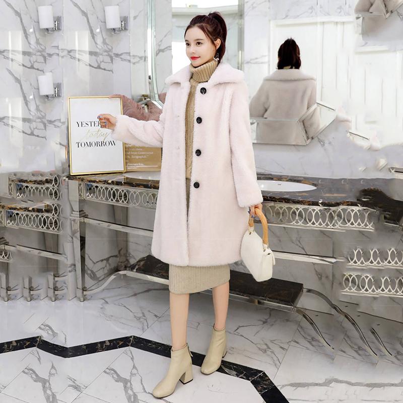 Faux Fur Coat Women Winter White Jacket Coat Female Plus Size Warm Long Casual Outerwear Overcoat