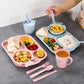 Children's Meal Plate Cutlery Set Kindergarten Lunch Plate Shatter-resistant Household Creative Baby Grid Plate Tableware Set