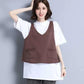 Women's Autumn and Winter Sweater Vest Vest Loose Large Size Short Sleeveless Sweater Outer Wear Vest Women