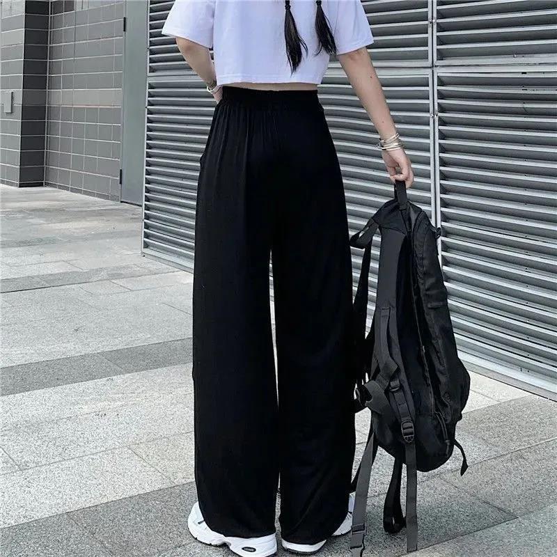 High Waist Wide Leg Pants Summer Thin Section Large Size Loose and Thin Hollow Sports Casual Pants Women