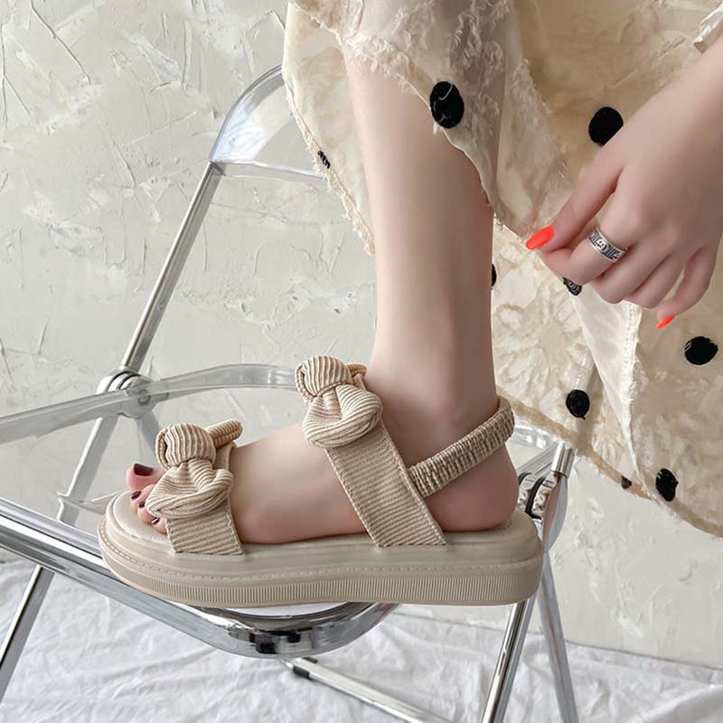 Outer Wear Sandals Female Summer Flat Bottom Fashion Student Fairy Style with Skirt