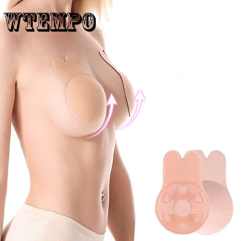 Rabbit Ear Silicone Nipple Anti-bump on Chest Stickers Female Anti-sagging Invisible Thin Breathable