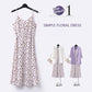 Women's Summer Casual Suit Large Size Blazer + Chiffon Floral Sling Dress Two Piece Ladies French Elegant Dress Suit