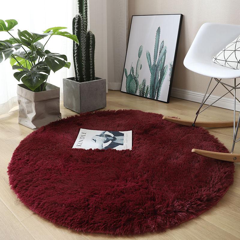 Thicken Round Carpet Living Room Bedroom Cute Room Bedside Carpet Fitness Yoga Carpet Hanging Basket Computer Chair Mat