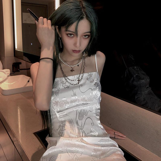 Female Summer Casual Elegant Short Suspender Club Dress Little Fresh White Graceful Party Dress