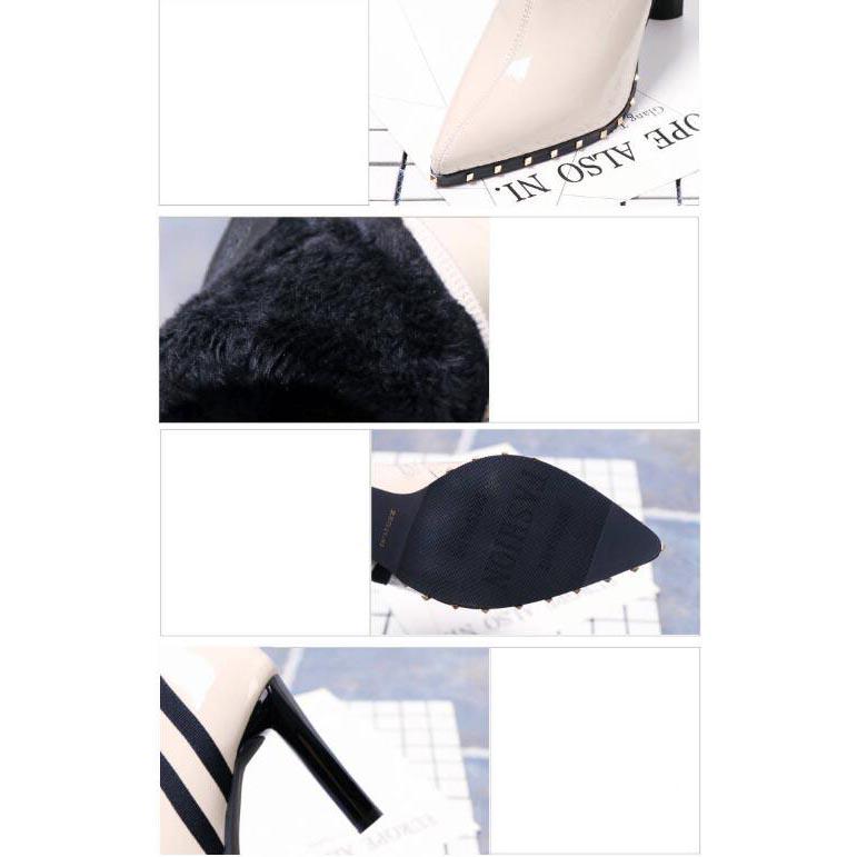 European Contracted Boots Woman British Style Boots Martin Boots Autumn Winter High-heeled Shoes