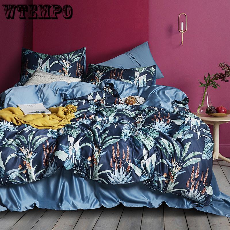 Quilt Cover Ice Silk Simulation Silk Solid Color Double Spell Simulation Silk Satin Soft Pillowcases