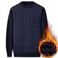 Sweater Men Plus Velvet Thick Winter Round Neck Sweater Middle-aged Men's Warm Bottoming Shirt