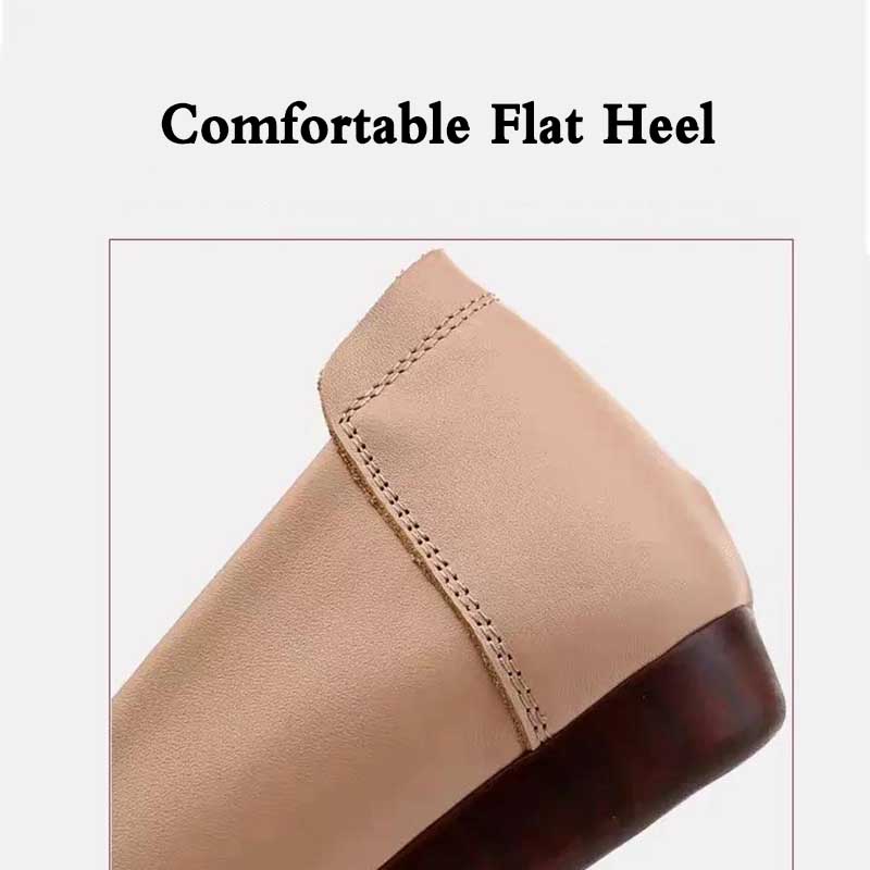 Tendon Sole Shoes Women's Spring All-match Soft Bottom Pumps Soft Leather Pointed Toe Flat Shoes