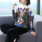 Autumn Winter Thick Printed High-neck Wool Sweater Women High-end Cashmere Sweater Pullover Knitted Sweater
