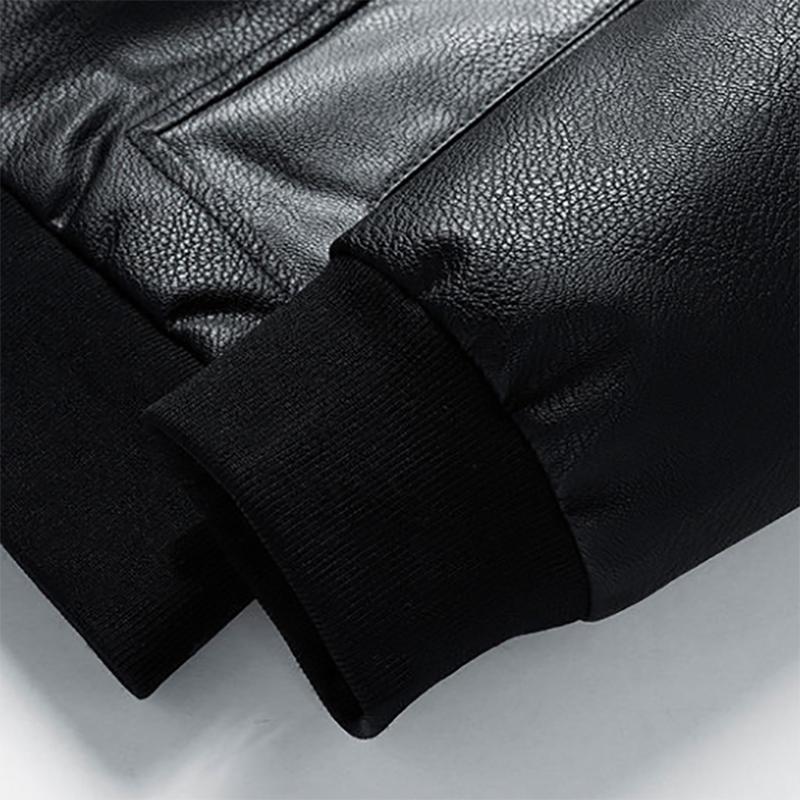 Men's Jacket Autumn Young and Middle-aged Leather Jacket Korean Version Baseball Collar PU Leather Jacket Men's