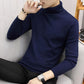 Men's Turtleneck Sweater Solid Knitted Mens Sweaters Casual Slim Pullover Male Double Collar Top