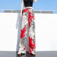 Color Striped Wide-leg Pants Ladies Summer High Waist Loose Thin Ice Silk Straight and Thin Casual Mopping Trousers