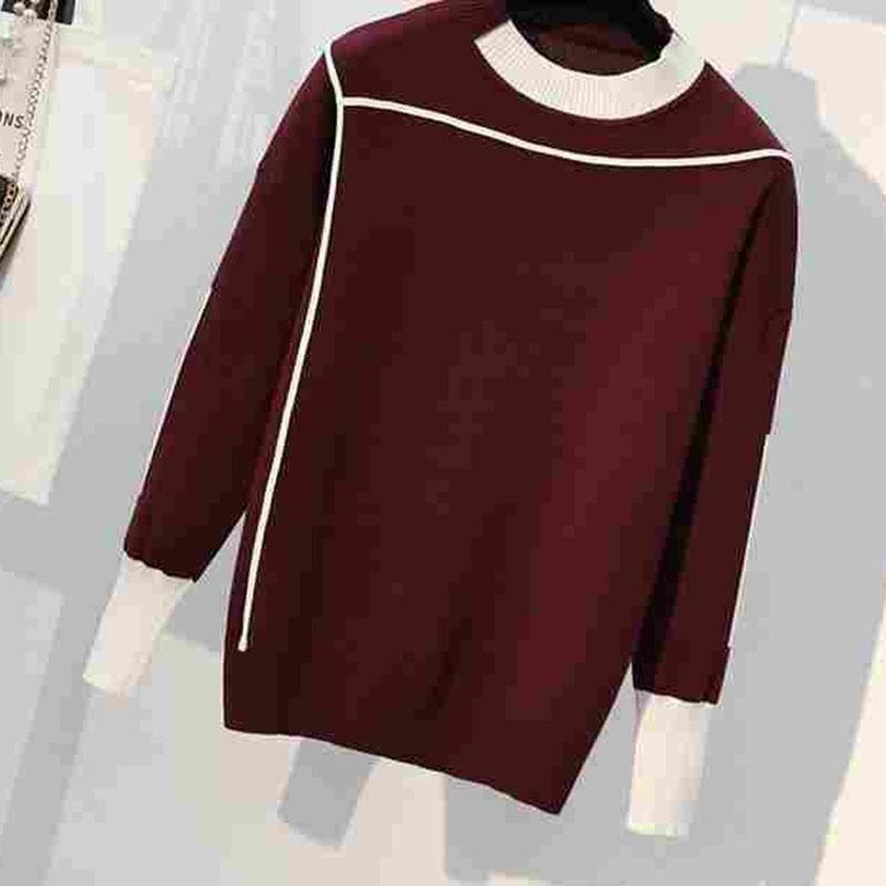 2pcs/set Knit 2 Piece Set Tracksuits Fall Winter Women Knit Pullover Sweater + Elastic Pants 2 Piece Set Sporting Suit Female