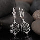 Personaliy Spider Net Shaped Dangle Earrings Gothic Silver Hollow Earrings for Women Partyl Jewelry