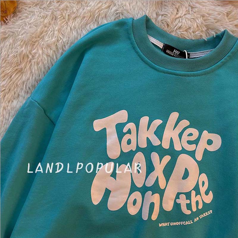 New Spring Round Neck Sweater Men and Women Retro Wild Casual Couple Long-sleeved Shirt