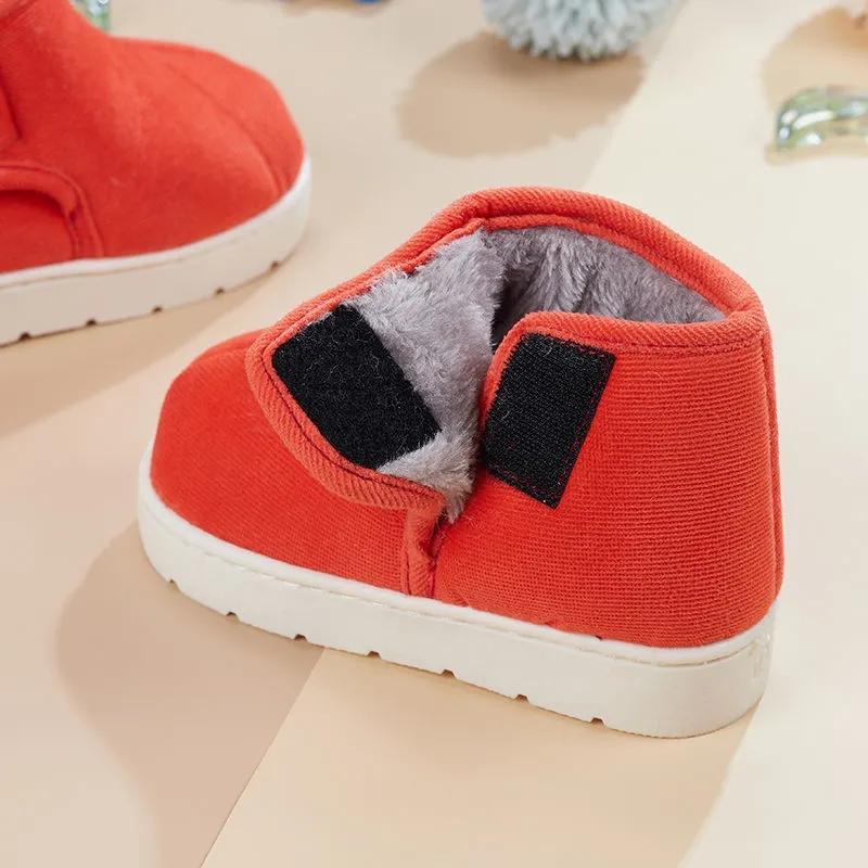 Children's Cotton Slippers Winter Plus Velvet Thickening Children's Indoor Home Non-slip Warm Shoes