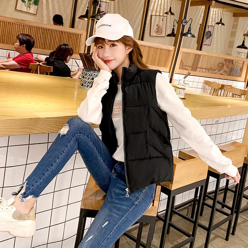 Women's Vest Down Cotton Jacket Loose Large Size Stand-up Collar Hoodless Waistcoat for Small People To Wear Winter Warm Jackets In Winter
