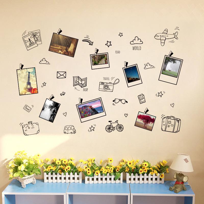 Travel plan green personality bedroom study room decoration mural flat waterproof wall stickers