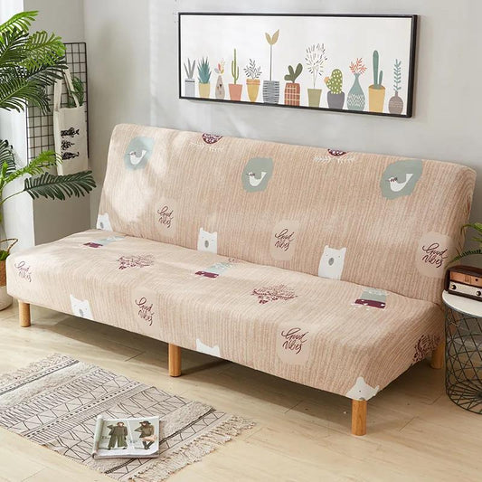 Armrestless Folding Sofa Bed Cover Universal Four-season Sofa Cover Full Cover Simple Folding Elastic Universal Cover