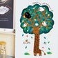 Big tree giraffe cartoon wall stickers room background decoration removable birds family stickers