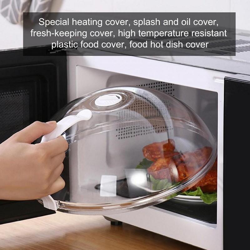 Professional Microwave Food Anti-Spray Cover, High Temperature Resistance 200 Degrees with Handle