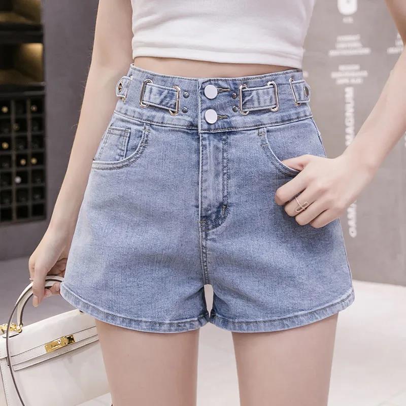 High Waist Denim Shorts Women Spring and Summer Loose and Straight Looking Thin A Word Wide Leg Pants Trend