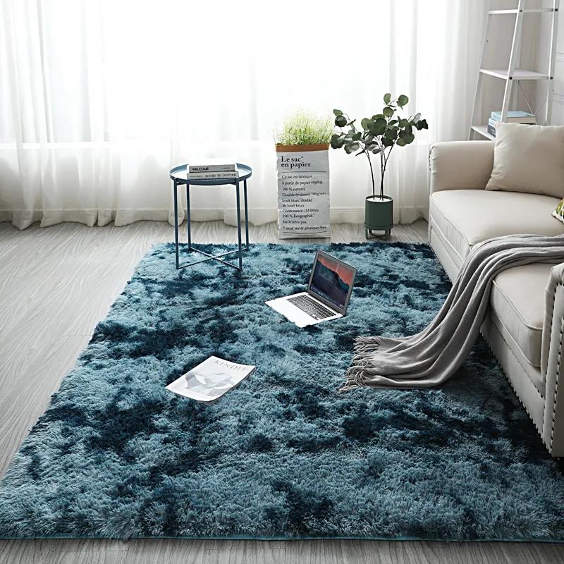 Living Room Long Hair Tie-dye Carpet Coffee Table Blanket Home Modern Minimalist Bedside Bedroom Carpet